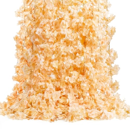 Champagne Cherry Blossom Garland Set - 2 Pieces, 11.8FT for Wedding & Party Decor