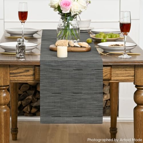 Vinyl Table Runner 12x72 Inch Non-Slip Heatproof for Kitchen Dining & Holiday Decor