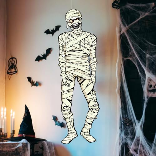 Halloween Mummy Decorations - Jointed Paper Mummy Prop for Spooky Displays - 3.2ft - Variation: Mummy / 1