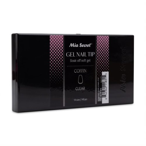 Mia Secret Soak off CLEAR Soft Gel Nail Tip MADE IN USA for Salon and DIY (Clear 140 Tips, Coffin)