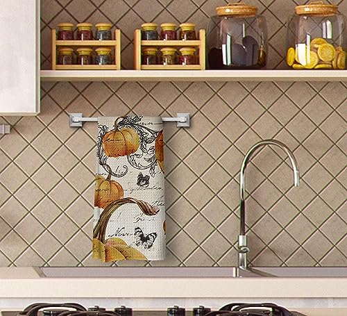 Fall Kitchen Towels - Halloween Pumpkins & Harvest Decor - Butterfly Hand Towels for Bathroom - Fall-2