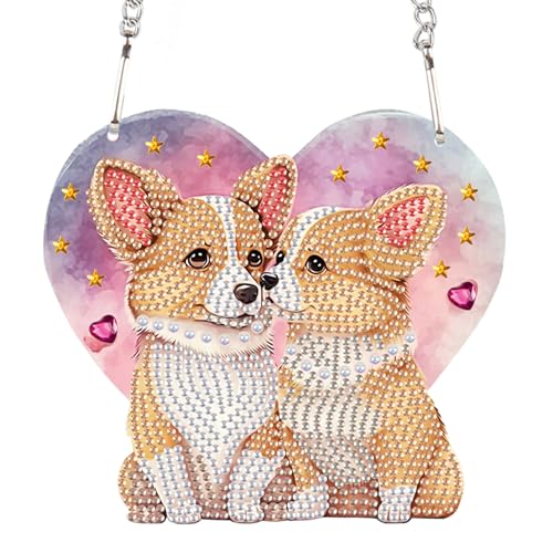 Love Dogs Diamond Painting Hanging Kit - Acrylic Rhinestone Wall Decor