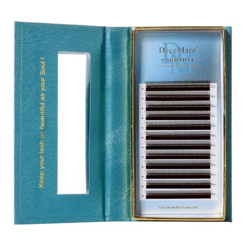 DeceMars 2D Y Shaped Russian Volume False Eyelashes Brown 0.07mm, 8-14mm Mix