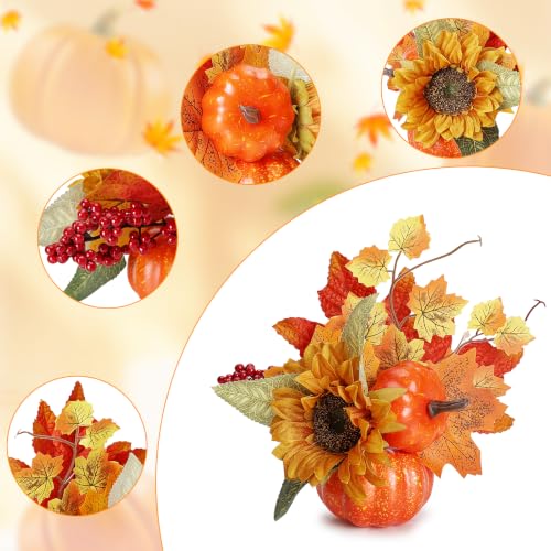 Orange Fall Centerpieces Set of 6 Pumpkin Decorations for Thanksgiving