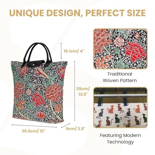 Signare Tapestry Foldable Tote Bag Reusable Shopping Grocery Bag - The Cray
