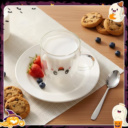 Ghost Halloween Mug - Cartoon Style 10 oz Double Walled Coffee Cup with Handle