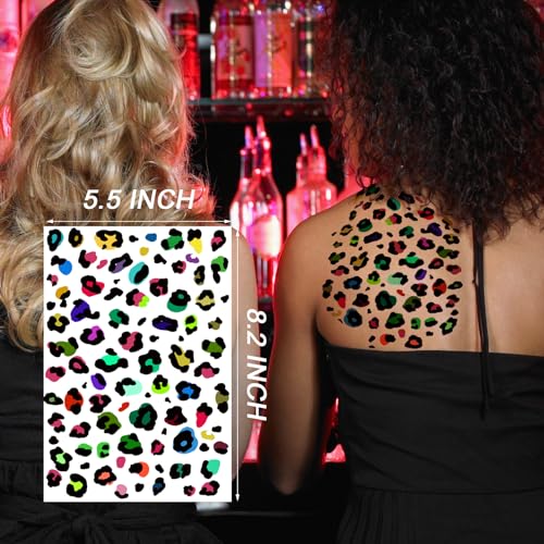 Mixed Leopard Print Temporary Tattoos 6 Sheets for Halloween & Costume Parties