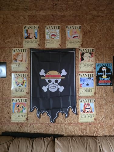Anime Pirate Flag Banner - One Piece Luffy Straw Hat Decoration 49x29 inch
