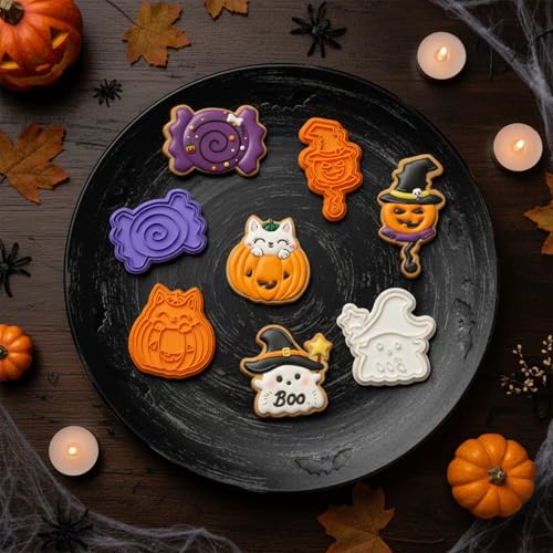 Halloween Boo Cookie Cutters Set - Purple 3D Bat Design for Baking & Decorating - Variation of Boo
