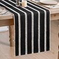 Farmhouse Black Dashed Stripe Table Runner - 12x36 Inch Seasonal Holiday Decor