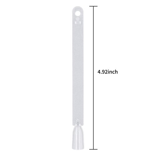 KRISMYA Set of 4 Total 200 Pcs Clear Nail Swatches Sticks, Transparent Fan-shaped Nail Art Tips Display Polish Board Display Practice Sticks Tool with Metal Split Ring Holder