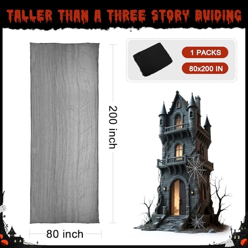Halloween Creepy Cloth Black 200x80 Inch Spooky Halloween Fabric - Indoor & Outdoor Decor (Variation: 200x80 Inch)