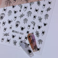 Halloween Nail Art Stickers Black Spider Web Decals - Style 4, 1 Sheet
