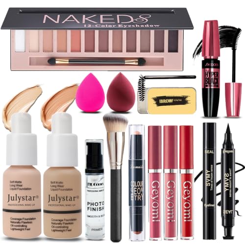 Matte Color Eyeshadow Makeup Kit with 12 Shades - Full Face & Gift Set