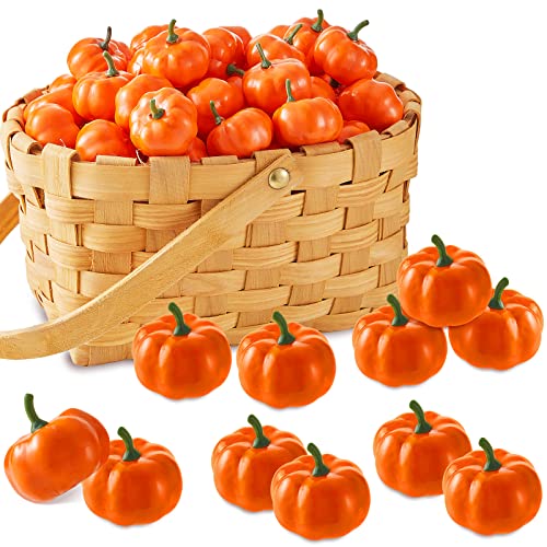 Mini Foam Pumpkins Orange - Fall Harvest Decor, 100 Pieces