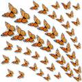48 Pcs Monarch Butterfly Wall Decor Set - 3 Sizes Artificial Halloween & Party Decorations