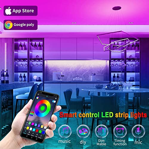Tenmiro 130ft RGB LED Light Strips for Bedroom with Remote & App Control Music Sync