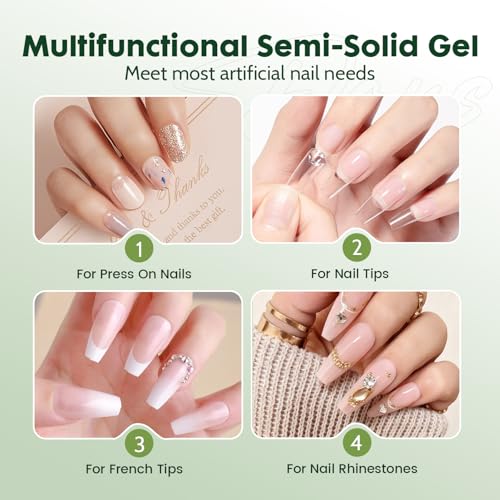 Semi Solid Nail Glue for Press-On Nails Quick Dry 10g - No UV Light Needed