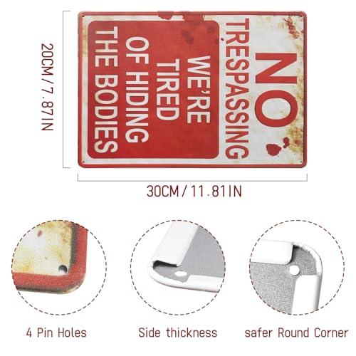 No Trespassing Halloween Metal Tin Sign Wall Decoration - Style 1