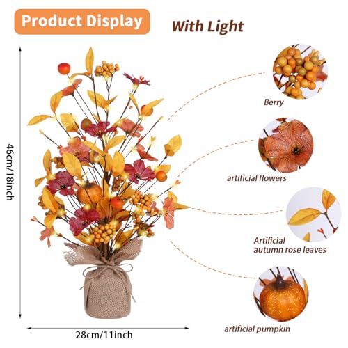 18-Inch Fall Table Tree Decor for Autumn Thanksgiving Home Decorations - Orange/Yellow