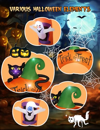 Halloween Inflatable Archway 10FT Black Cat Ghost & Cornucopia Yard Decoration - Variation of THIS listing