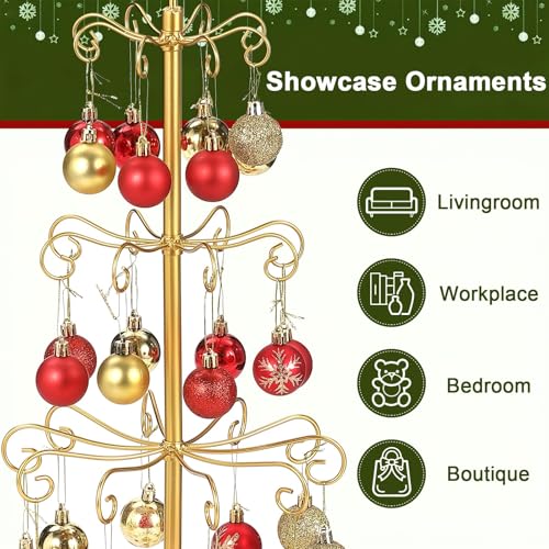 Gold Christmas Tree Ornament Stand 30-Inch Display Holder for Holiday & Decor