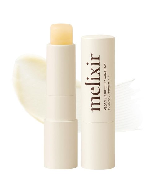 Melixir Vegan Lip Butter - Hydrating Bee-Free Lip Balm Stick | Moisturizes Dry Lips - #01 Agave (Clear)