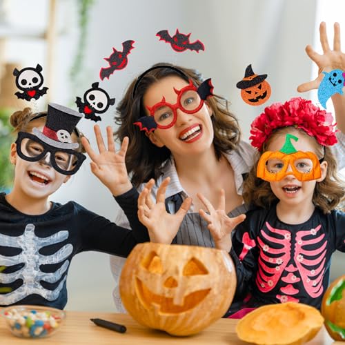 16PCS Halloween Glasses & Headbands Costume Set - Party Photo Props