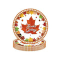 Thanksgiving Maple Leaf Disposable Paper Plates 7-inch Fall Harvest Dinnerware Set of 24