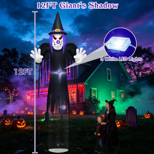 Danxilu 12FT Gaint Floating Halloween Witch Inflatable - Tall Outdoor Decor