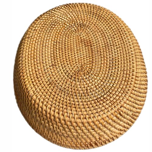 Brown 16-Inch Oval Rattan Fruit Serving Tray with 4-Inch High Walls, Woven Wicker Basket for Home Decor