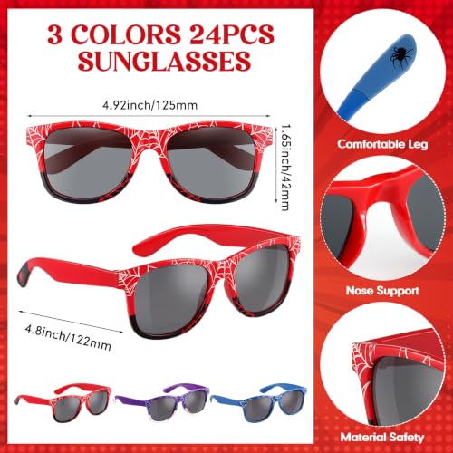 96 Pieces Spiderweb Party Favor Set with Bracelets Glasses and Gift Bags - Vibrant