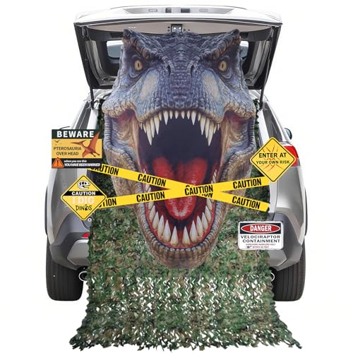 Halloween Dinosaur Trunk or Treat Car Decorations Kit - 13 Pieces, Reusable & Car-Safe