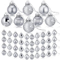 Sumind Silver Christmas Ball Ornaments Set of 48 Mini Holiday Decorations