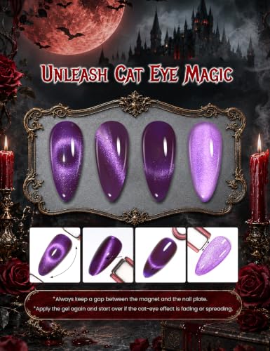 Beetles Halloween Vampiric Feast Gel Nail Polish Kit with Mini UV Light - Dark Red