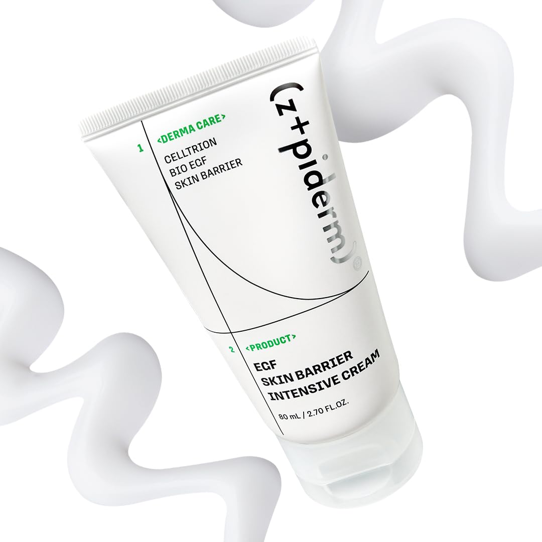 Zipiderm EGF Skin Barrier Intensive Cream – Korean Hydrating Moisturizer for Dry & Sensitive Skin | Ceramides & Panthenol | Lightweight Nourishing Face Cream | 2.70 fl oz