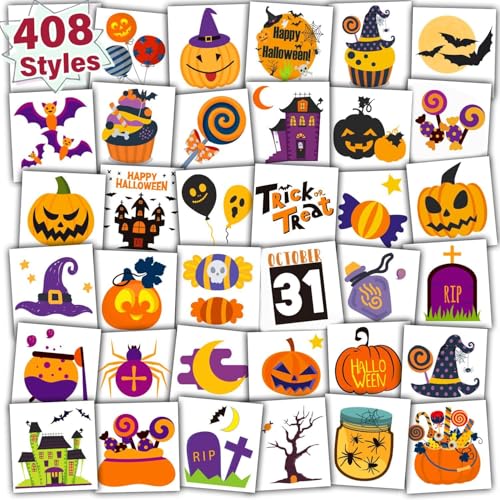 Halloween Temporary Tattoos for Kids Party Favors - 408 Sheets