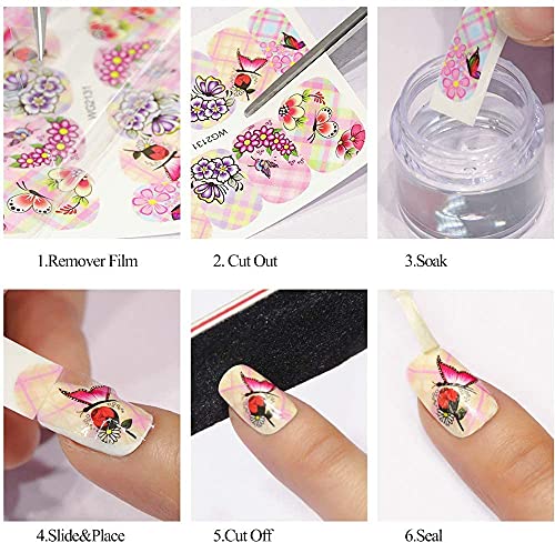 Halloween Nail Stickers Water Transfer Decals Skull Ghost Pumpkin 24 Sheets
