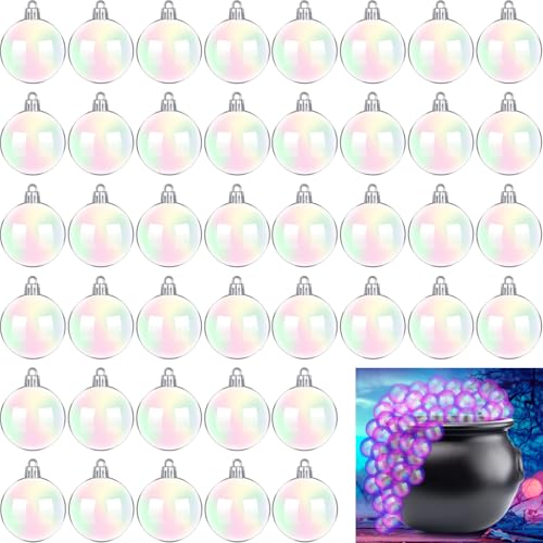 50 PCS Iridescent Plastic Halloween Balls - 2.36 Inch Bubble Decorations for DIY Cauldron & Party