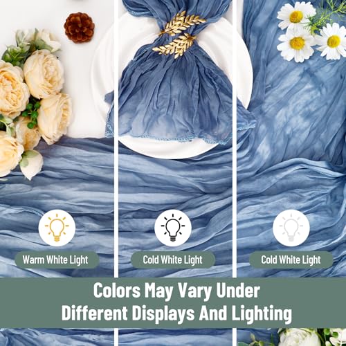 50 Pack Dusty Blue Cheesecloth Napkins 20x20 Inch Rustic Table Decor Set of 50