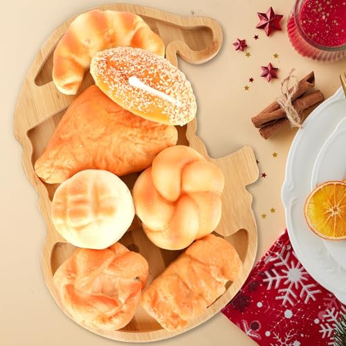 Christmas Snowman Charcuterie Board Set - Bamboo Cheese Platter Tray, 2-Piece