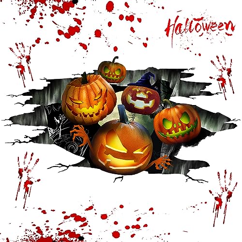Halloween 3D Pumpkin Floor Stickers - Removable Wall & Floor Decals for Home & Party Decor