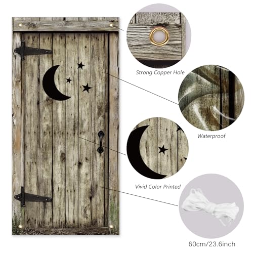 Western Theme Polyester Door Cover - Rustic Porch Banner for Indoor Outdoor Decor