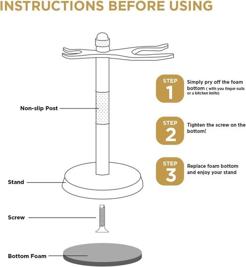 Perfecto Deluxe Black Razor Stand | Prolongs Life of Safety Razor & Brush - Ideal Gift for Him