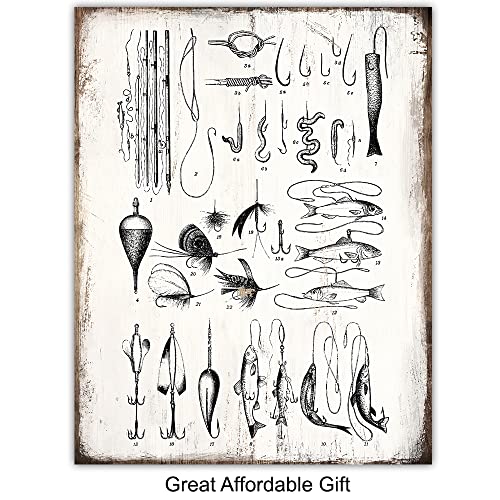 11x14 Fishing Wall Art Set - Lake Mountain House Decor - Rustic Bass & Trout Prints - Unframed Gift Idea - Variation of THIS listing