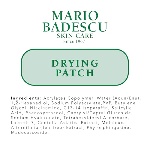 Mario Badescu AM/PM Blemish Kit, Includes Drying Lotion Spot Treatment with Salicylic Acid and Sulfur (1 Fl Oz) AND Drying Patch Facial Stickers, Invisible Pimple Patches (12 Count)