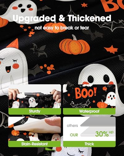 Halloween Black Disposable Plastic Table Cloth - 8 Pack 54 x 108 Inches