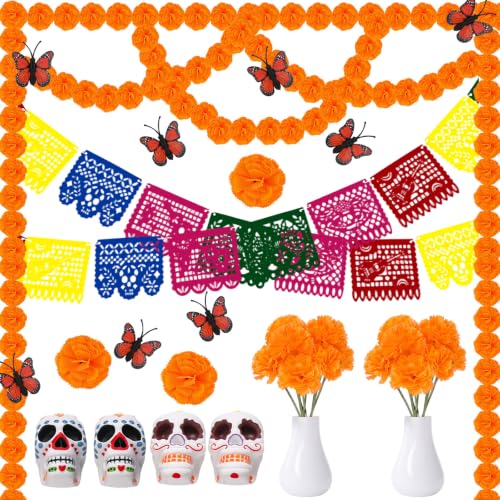 Mini Day of the Dead Ofrenda Decorations Set - 80 Pieces for Small Altars & Table Display