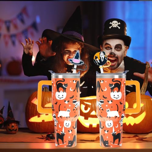 Halloween Silicone Straw Cover Caps for 30-40 oz Tumblers - Reusable & Decorative