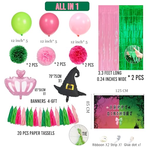 Magical Enchanted Birthday Party Decorations Kit with Balloons, Foil Hat & Crown